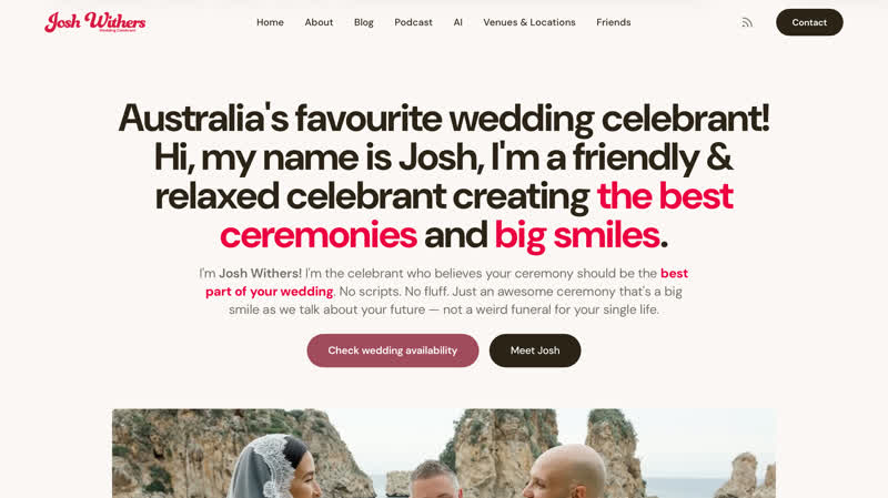 Married by Josh, Tamsmania's top celebrant